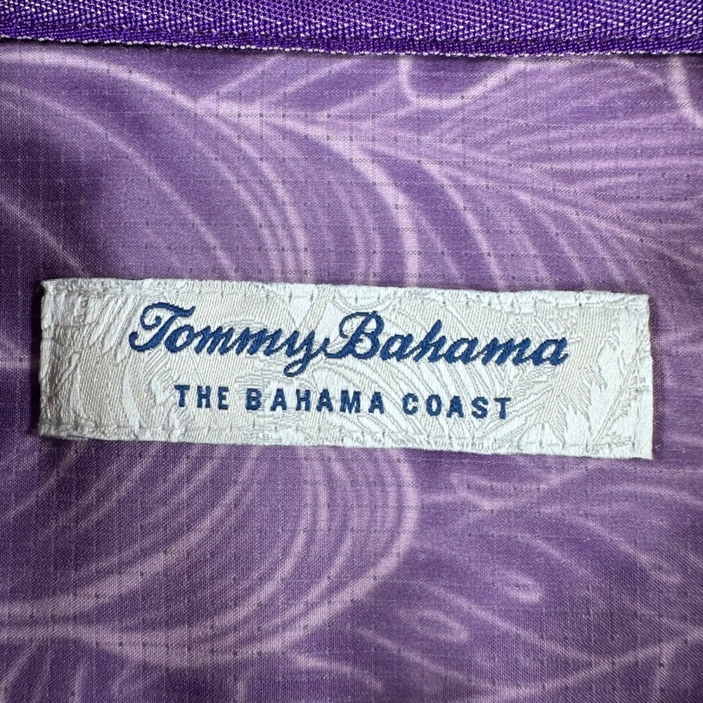 Tommy Bahama Button Down Mens XXL 2XL Purple Bahama Coast Luminescent Shirt NWT - Picture 2 of 14